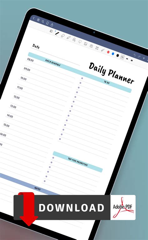 Daily Hourly Schedule Planner Template To Do List Daily Agenda
