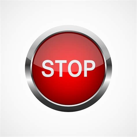 Premium Vector Red Stop Button