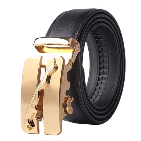 Automatic Buckle Cowhide Belt Mens Style Click