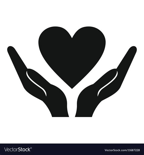 Hands Holding Heart Icon Simple Style Royalty Free Vector