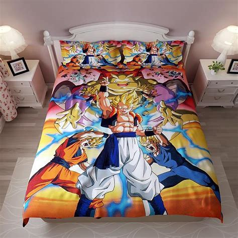 Dragon Ball Z Goku Bed Set King Habitación Otaku Decoración De