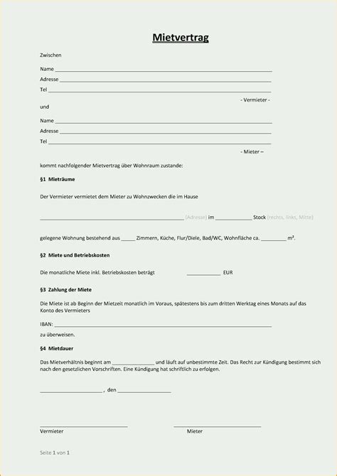 In diesem formular sind die notwendigen formalien enthalten. Perfekt Mietvertrag Vorlage Word Einzigartig Einfacher ...