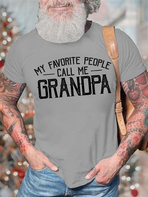 Mens My Favorite People Call Me Grandpa Funny Graphic Print Text