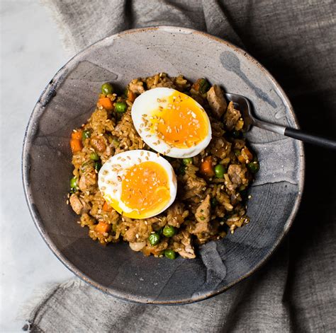 Simple Pork Fried Rice With A Soft Boiled Egg