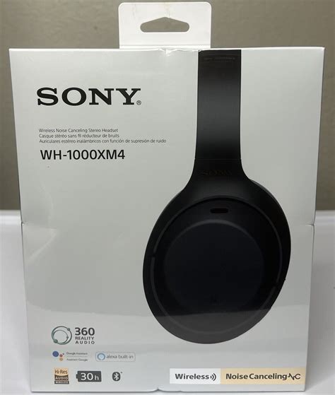 Sony Wh 100xm4 Black Over The Ear Noice Wireless Canceling Headphones