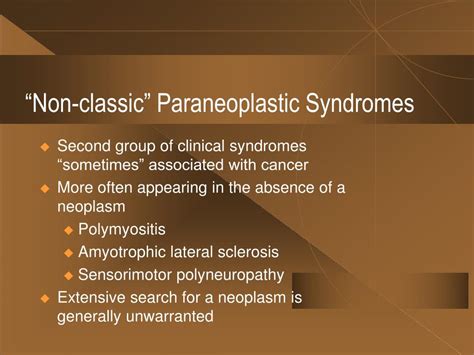 Ppt Paraneoplastic Syndromes Powerpoint Presentation Free Download