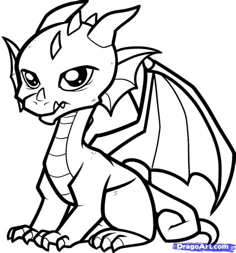 Dragon Coloring Pages Easy Cute Baby Dragon Drawings Choose A