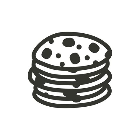 Chocolate Chip Pancakes Icon On White Background Simple Vector