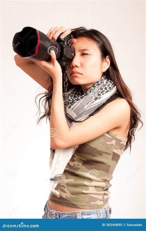 asian serious photographer stock image image of portrait 30340895