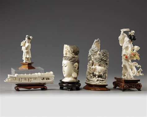 Five Chinese Ivory Carvings Oaa