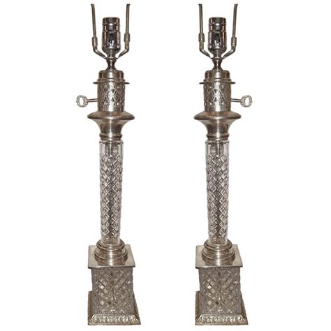 Pair Of Cut Glass Table Lamps For Sale At 1stdibs