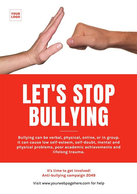 Let S Stop Bullying Editable Template In Anti Bullying Posters Bullying Posters Anti