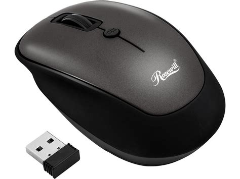 Wireless Optical Computer Mouse Usb Grey Rosewill