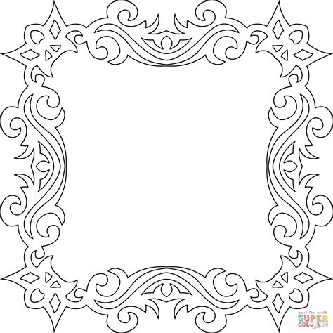 Decorative Square Frame Coloring Page Free Printable Coloring Pages