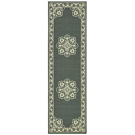 AVERLEY HOME Sienna Gray Ivory 2 Ft X 8 Ft Floral Indoor Outdoor