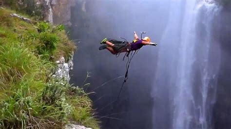 Check Out This Insane 600ft Waterfall Rope Jump Great Walks