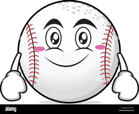 Smile Face Baseball Cartoon Character Stock Vector Image And Art Alamy