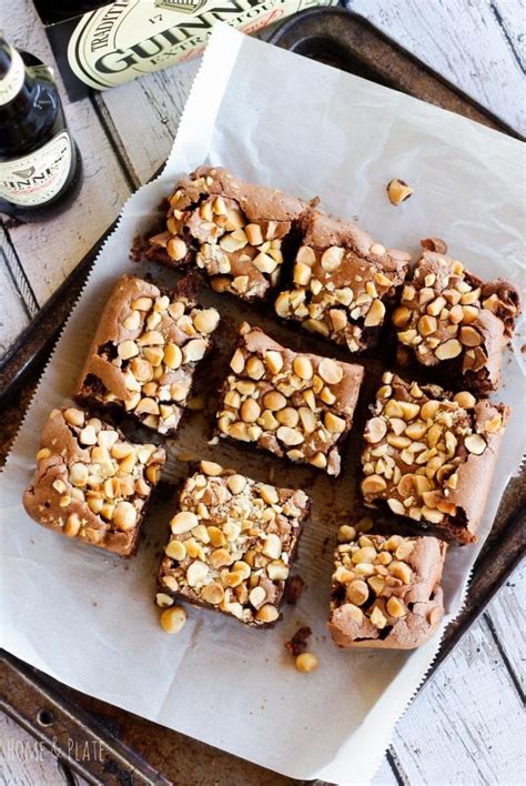 Fudgy Guinness Brownies With Dark Chocolate And Hazelnuts Home Plate