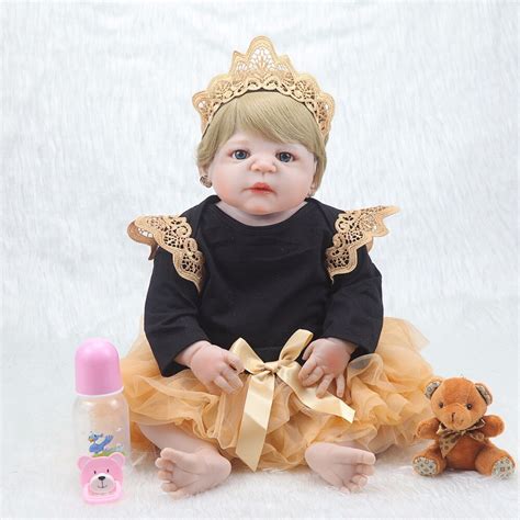 New 55cm Soft Body Silicone Reborn Baby Doll For Girls Newborn Girl