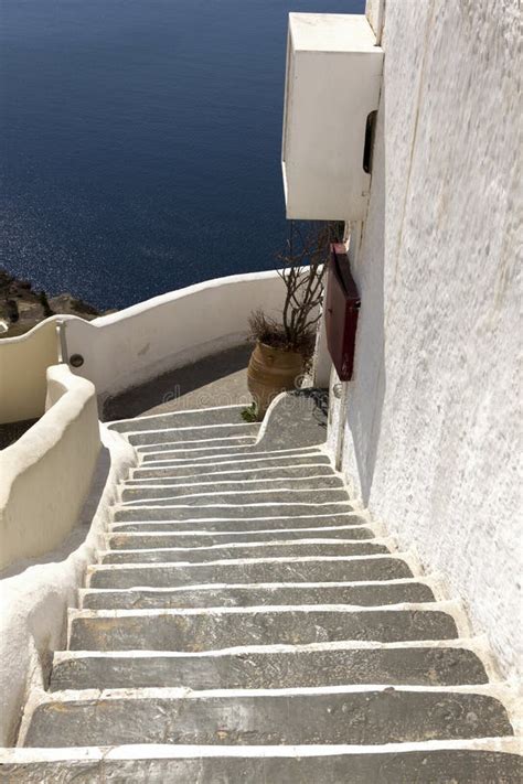 Stairs At Santorini Island Cyclades Greece Stock Image Image Of