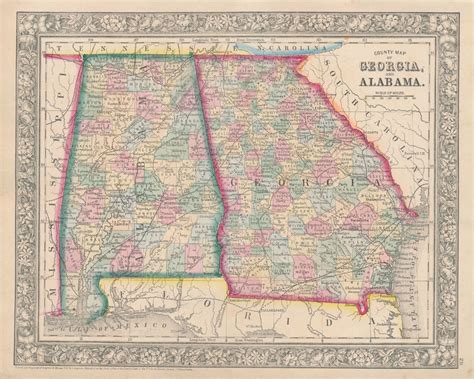County Map Of Georgia And Alabama De Georgia Alabama Map 1860