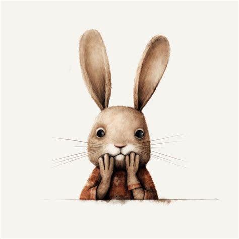 Premium Ai Image Rabbit Hand Mouth Art By Jon Klassen