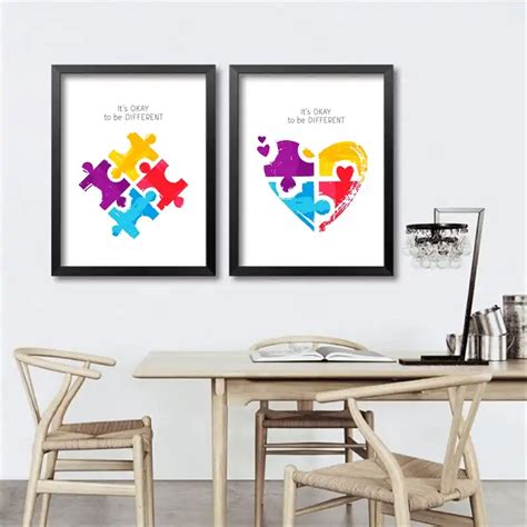 Its Okay To Be Different Autism Awareness Quote Art Print Wall
