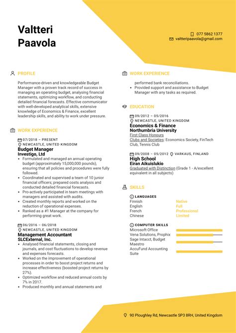 This certification is not easy to get!you have to take a series of 4 exams. Budget Manager Resume Example | Kickresume