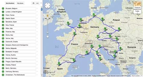 Europe Backpacking Trip Map Paul Smith