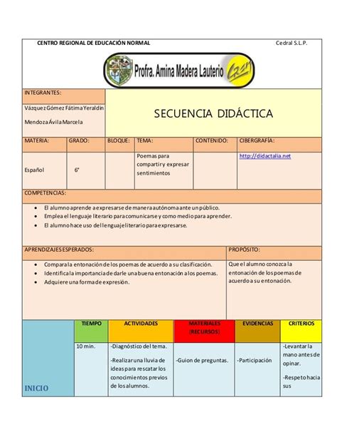Ejemplos De Secuencia Didactica De Primaria Image To U