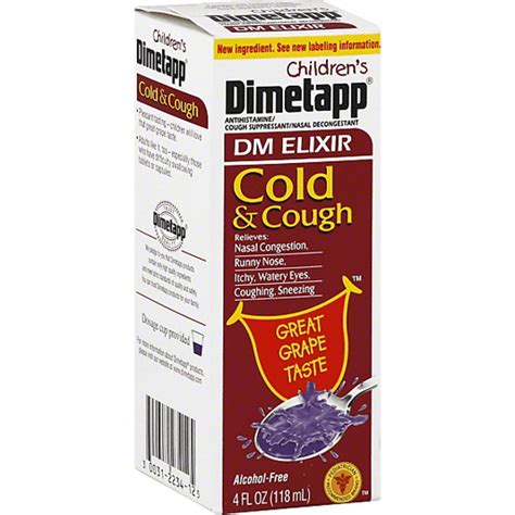 Dimetapp Cough And Cold Cough And Cold Dm Elixir Childrens Grape