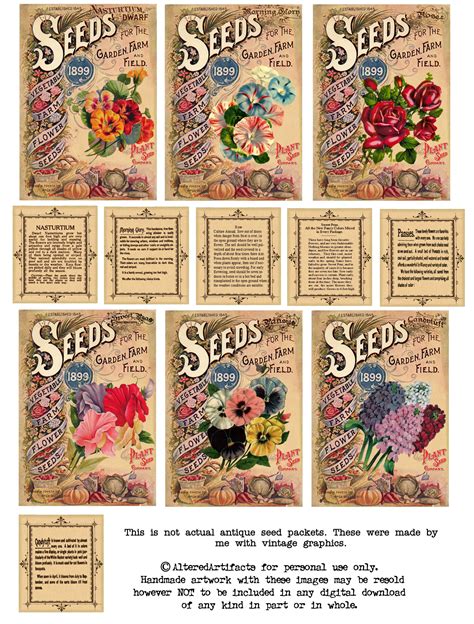 Free Printable Vintage Seed Packets Printable Templates