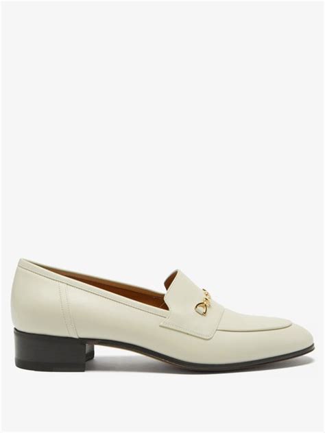 Gucci Gg Horsebit Leather Loafers White Coshio Online Shop