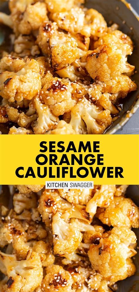 Sesame Orange Cauliflower Is Made With A Sticky Sauce Made With Honey