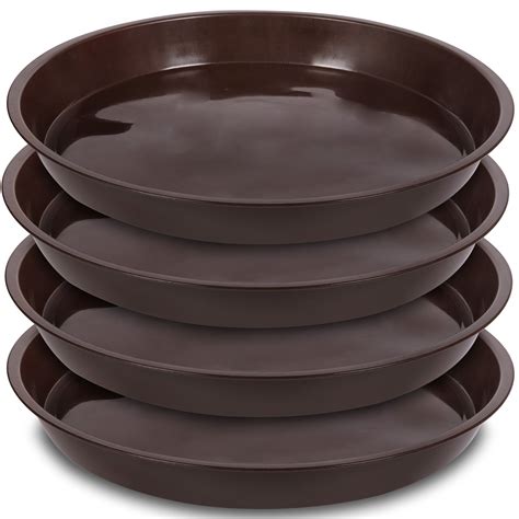 Plant Saucer Pot Tray 24 Inch 4 Packs Plastic Flower Planter Saucers