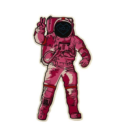 Pink Astronaut Sticker | DonkeeShop png image