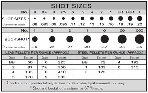 20 Gauge Buckshot Size Chart