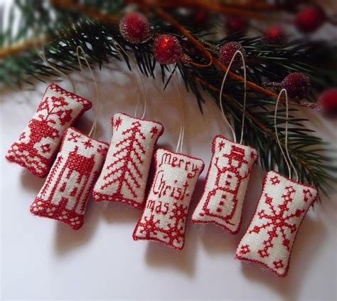 Miniature Cross Stitch Folk Art Christmas Ornaments Christmas Cross