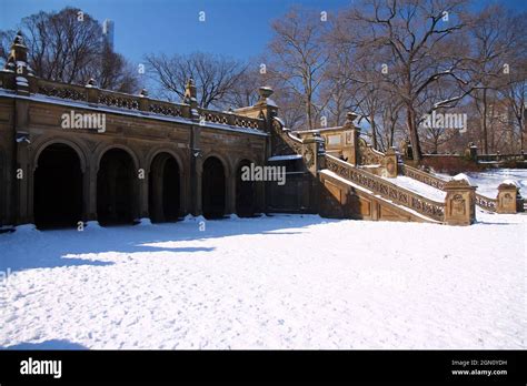 The Colonnade And The Stairs Of Bethesda Terrace And Fountain In