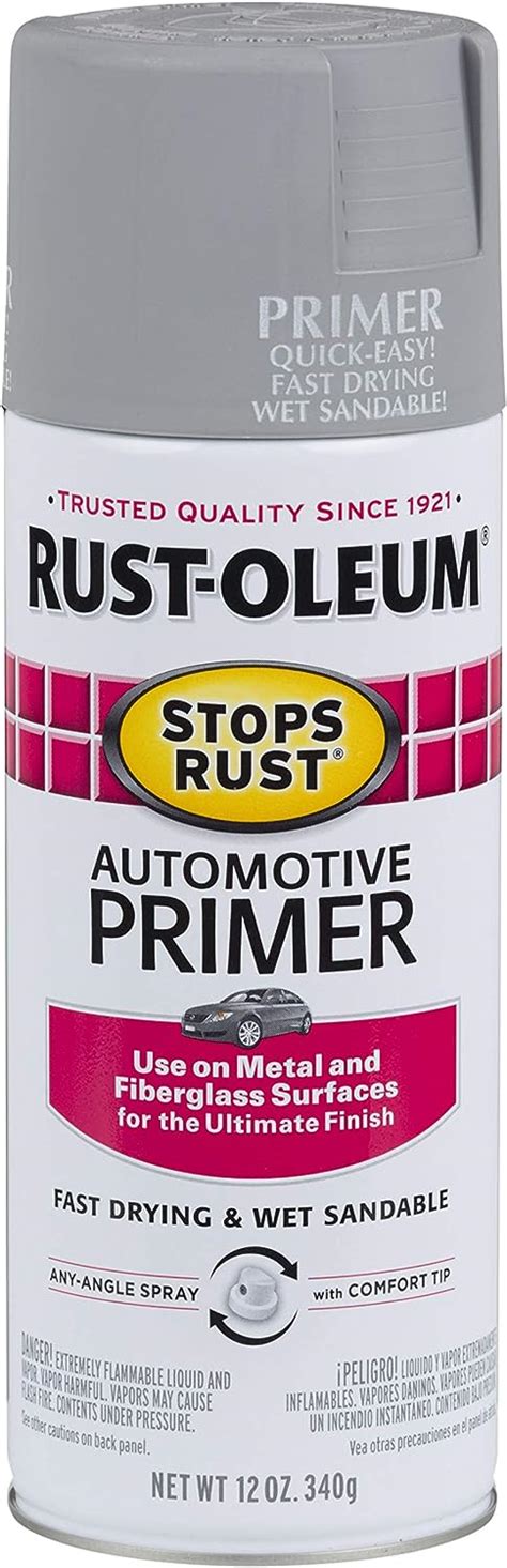 Rust Oleum 2081830 Stops Rust Spray Paint 12 Ounce Flat Light Gray