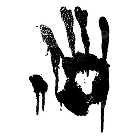 Bloody Handprint Smear On Black