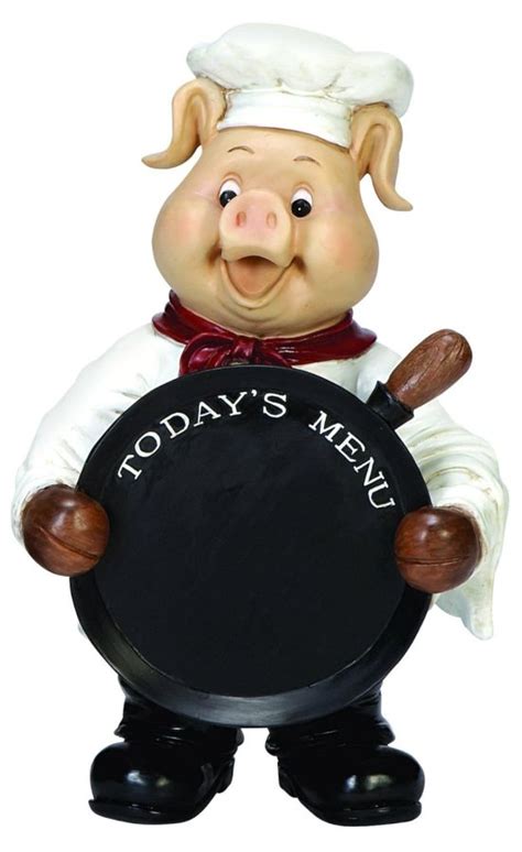 The pig has incredible detail work making this pig look realistic. Chef Pig with a Chalkboard for Today's Menu! - Get Cooking ...
