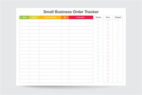 Small Business Order Tracker Sheetcustomer Order Trackerbusiness