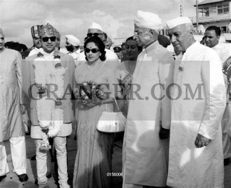 Image Of Nehru King Mahendra And Queen Ratna Of Nepal Center Greeted In India By President