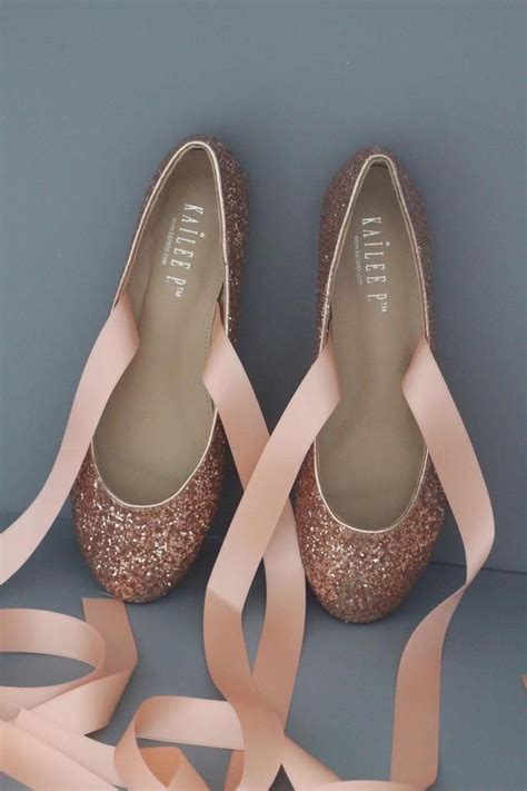 Maybe you would like to learn more about one of these? ROSE GOLD Rock Glitter Ballerina Lace Up Flats in 2020 | Gold wedding shoes, Sparkly wedding ...