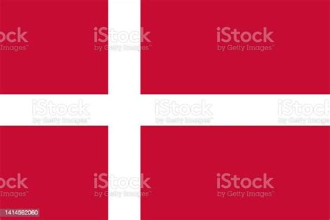 flagge dänemarks weißes kreuz auf rotem grund symbol des königreichs dänemark stock vektor art