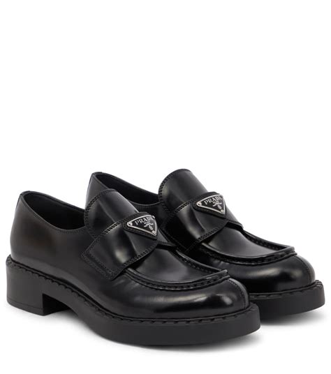 Platform Leather Loafers In Black Prada Mytheresa