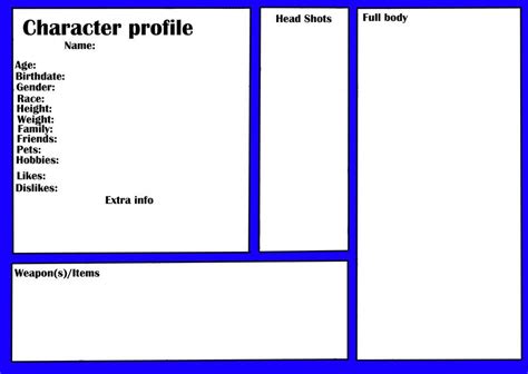 Character Profile Character Profile Template Profile