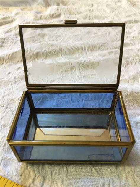 Pair Of Vtg Brass And Glass Boxes Etsy