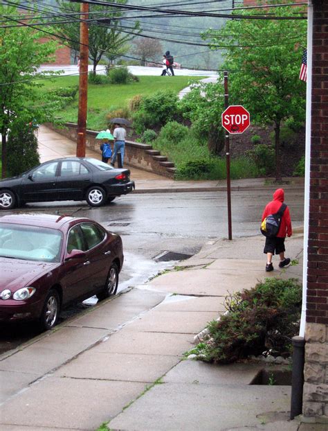 City Rain Kids Walking To School In The Rain Greenfield Kitay Flickr
